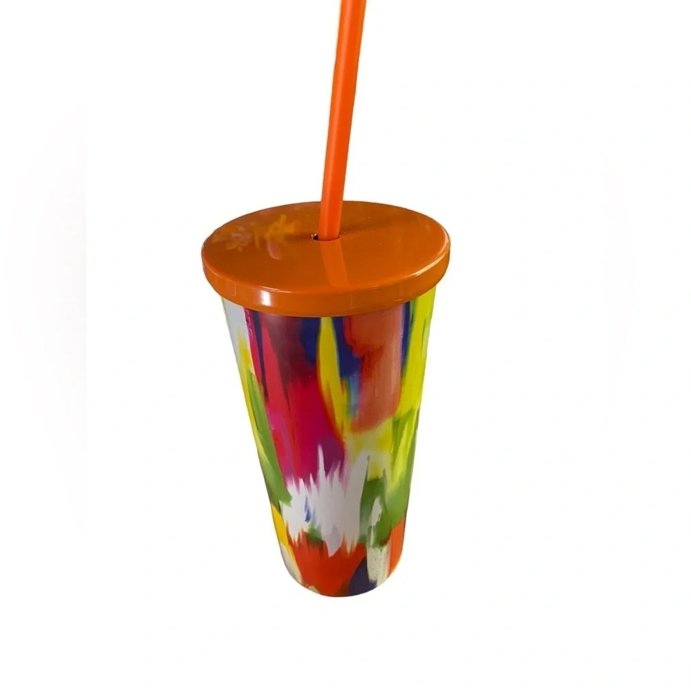 Starbucks Euro arts and crafts metal grande 2023 Spring orange multi tumbler NEW